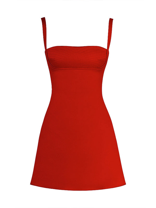 Red Rose Satin Dress