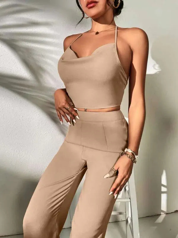 Faith Halter Top & Wide Leg Pants Co-ord Set