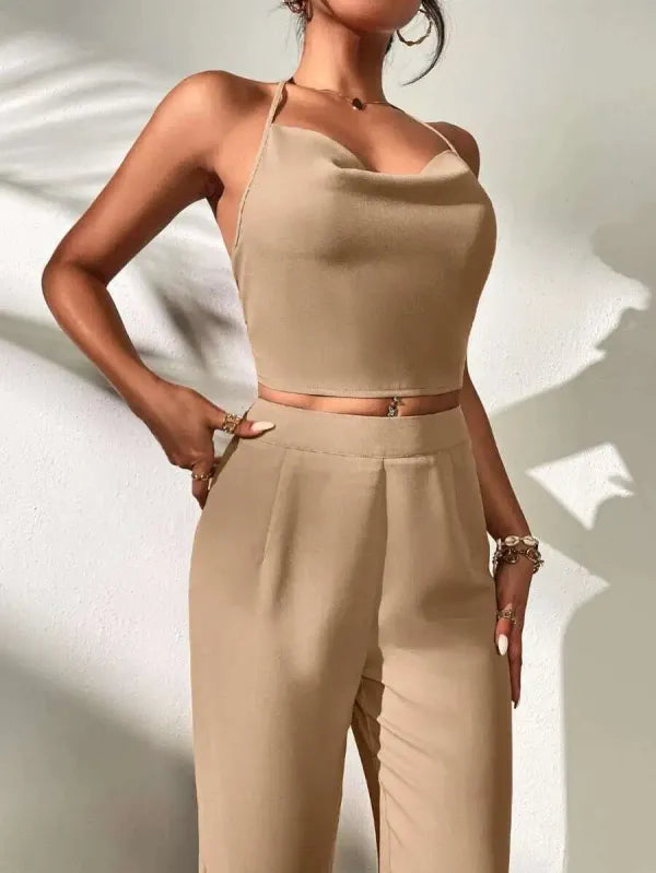 Faith Halter Top & Wide Leg Pants Co-ord Set