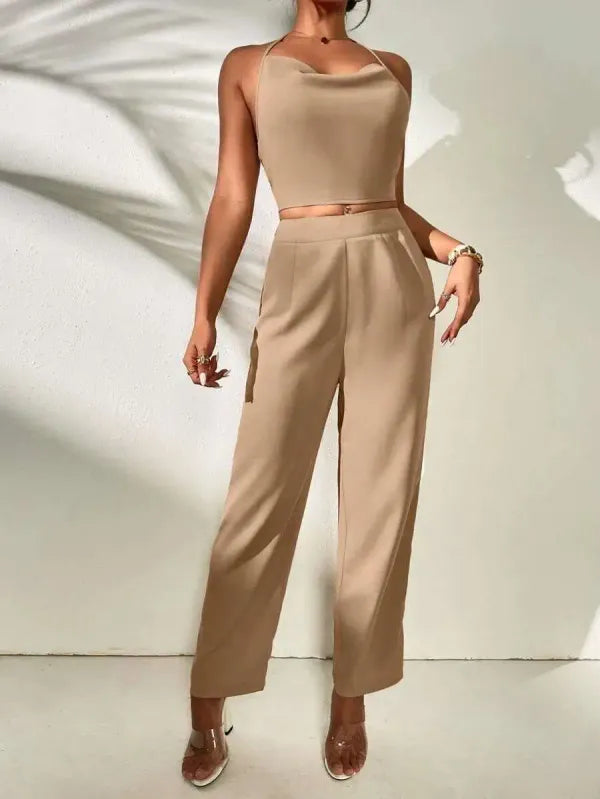 Faith Halter Top & Wide Leg Pants Co-ord Set