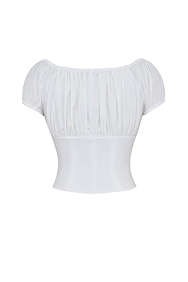 Molly White Gathered Top