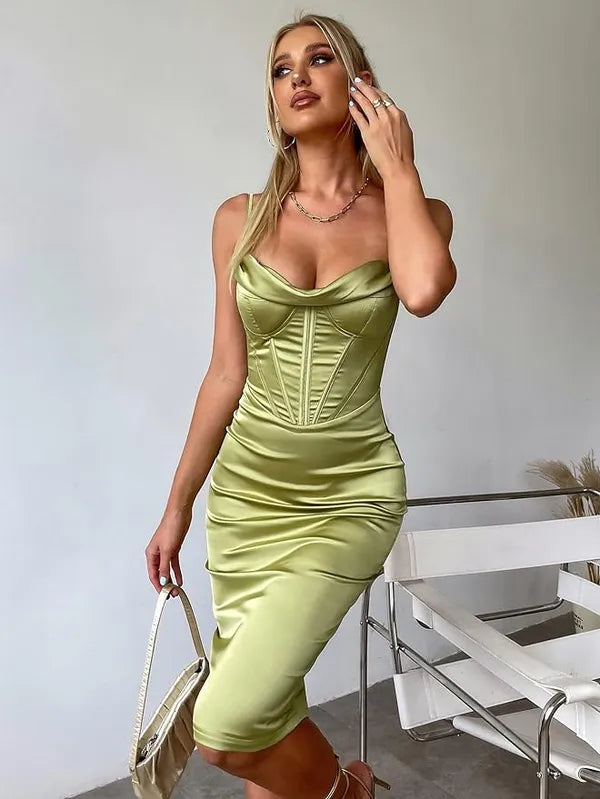 Jane Corset Satin Dress