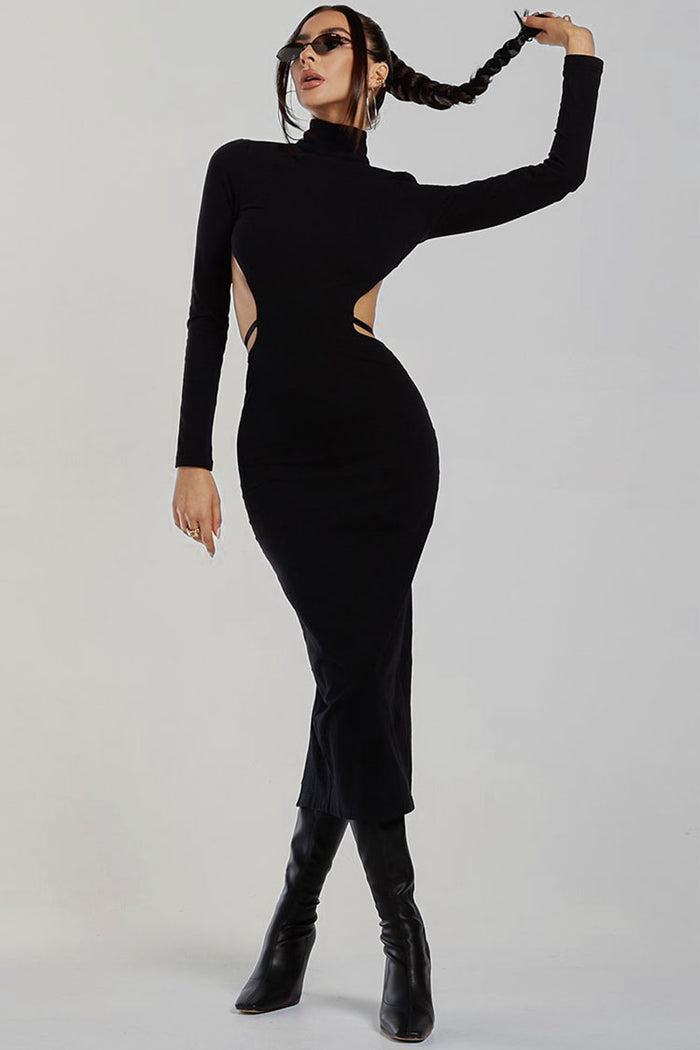 Sophine Black Backless Dress