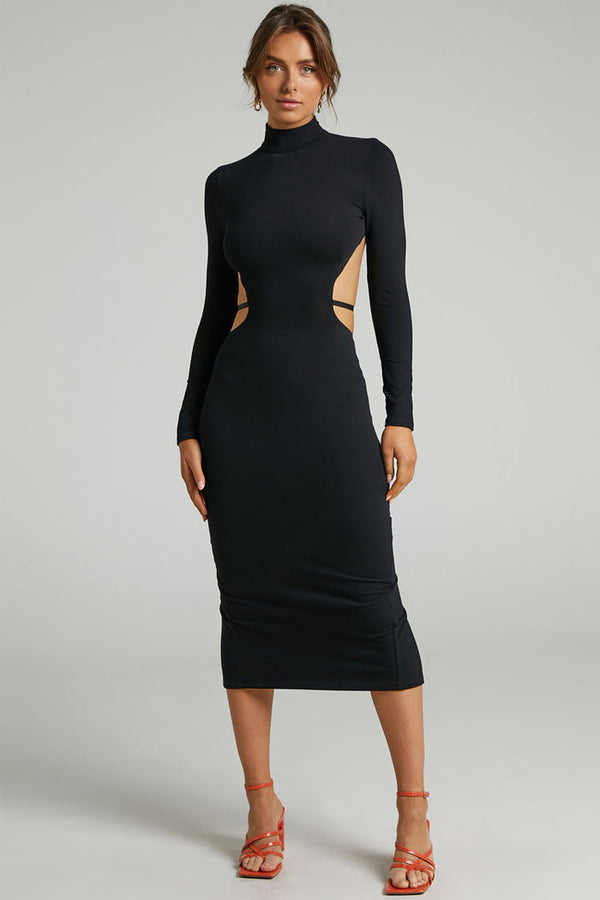 Sophine Black Backless Dress